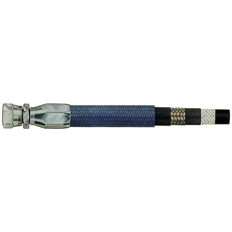 Braided blue AQP Aeroquip #8 AQP HP Hose with metal fittings for high performance