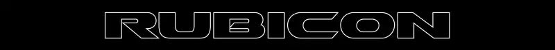 Rubicon lettering on Aerox Ind Rubicon-Black-52 for enhanced style and easy installation
