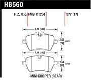 Hawk Performance HB560G.677 Hawk 06-15 Mini Cooper DTC-60 Race Front Brake Pads
