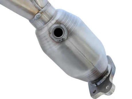 Shiny twisted steel stainless steel long tube header with catalytic converter and oxygen sensor bung