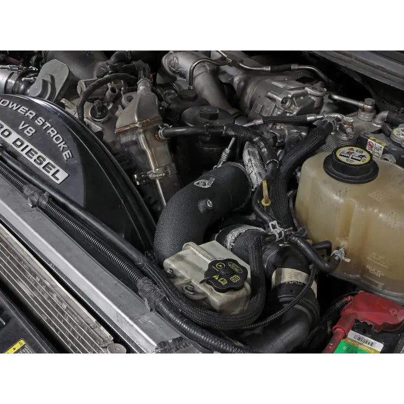 aFe 46-20079-B afe 08-10 Ford Trucks V8-6.4L (td) BladeRunner 3 IN Aluminum Hot Charge Pipe - Black