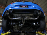 Blue car with aFe Mach Force-Xp axle-back exhaust system for Volkswagen GTI