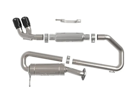 Stainless steel Suzuki Jimny Takeda 2-1/4in cat-back exhaust system with black tip