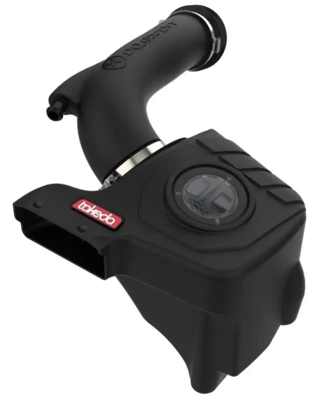 Black automotive air intake system for Hyundai Kona with Takeda Momentum Cold Air setup