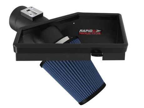 Black air intake with blue filter on Mini Cooper MagnumFORCE Intake Stage-2 for performance