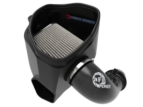 Black carbon fiber cold air intake system for BMW Z4 30i with high-performance filter