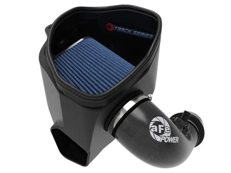 Black carbon fiber cold air intake system with blue filter for BMW Z4 30i Track Series