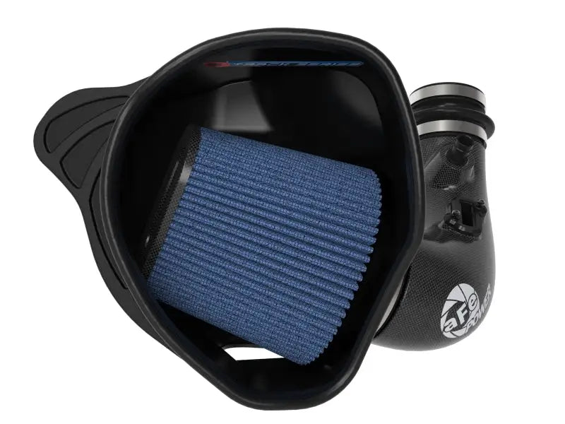 Black carbon fiber cold air intake with blue Pro 5R filter for BMW Z4 30i