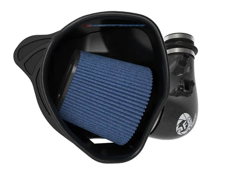 Black carbon fiber cold air intake with blue Pro 5R filter for BMW Z4 30i