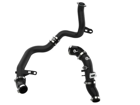 Black automotive hose in aFe BladeRunner charge pipe kit for Hyundai Veloster N