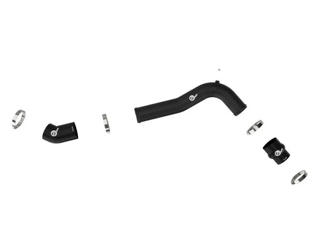 Black silicone turbo inlet hose kit on aluminum cold charge pipe for Ford Explorer ST