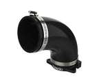 aFe Turbo Inlet for 2019-2020 Hyundai Veloster N with Takeda Intake, black anodized 6061-T6 billet aluminum, precision CNC machined, seamless integration for enhanced airflow and maximum performance, automotive exterior upgrade.