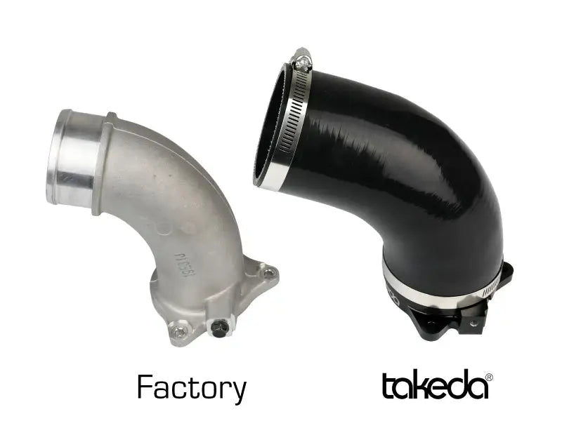 aFe Takeda Turbo Inlet and Intake for 2019-2020 Hyundai Veloster N, automotive performance upgrade, black anodized CNC-machined aluminum vs. factory turbo inlet, RV, powersports, off-road, marine, exterior, truck accessories, interior, truck bed, RV parts, apparel, helmets, racing, riding, BMX.