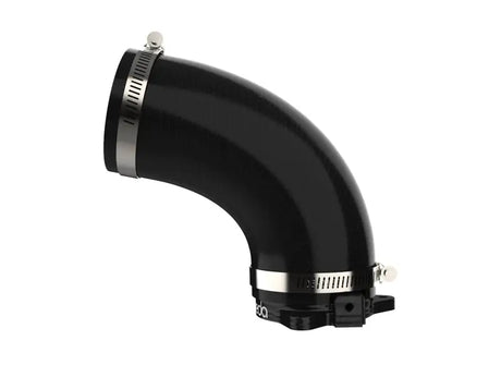 aFe 2019-2020 Hyundai Veloster N L4-2.0L (T) Takeda Turbo Inlet with Takeda Intake black anodized finish, billet aluminum, precision CNC machined, optimized airflow, automotive truck accessories, racing performance.