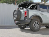 Gray Ford Bronco with spare tire showcasing aFe Vulcan Cat-Back stainless steel exhaust