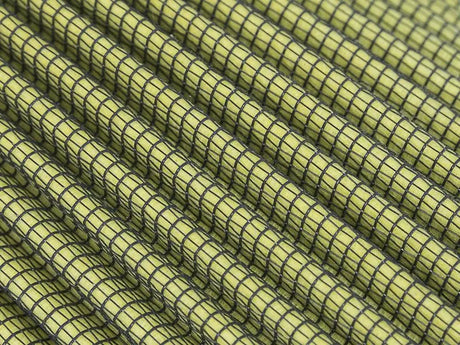 Pleated yellow air filter media with black grid pattern for Toyota Land Cruiser Magnum Flow Pro