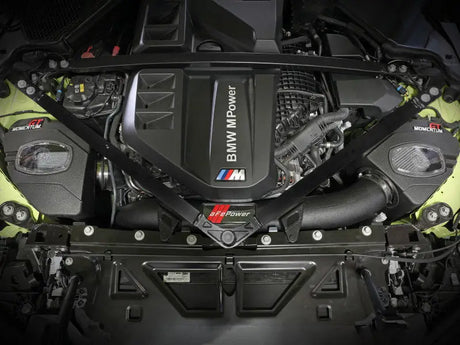 BMW M Power engine bay with aftermarket Momentum GT Cold Air Intake System installed