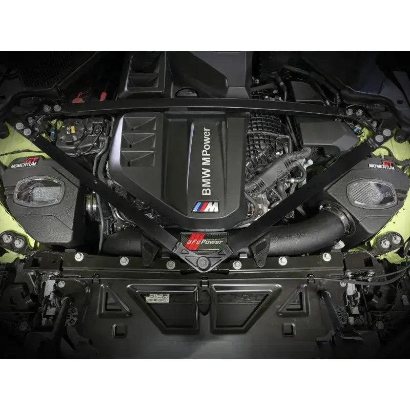BMW M Power engine bay with aftermarket Momentum GT Cold Air Intake System installed