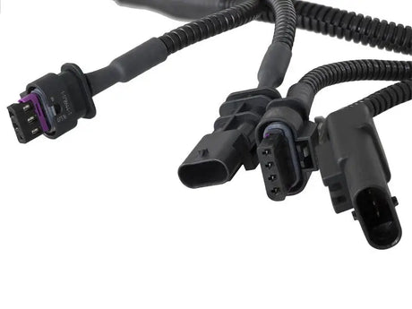 Black electrical wire harness with connectors for aFe Scorcher GT Power, Ford Bronco, and Ranger