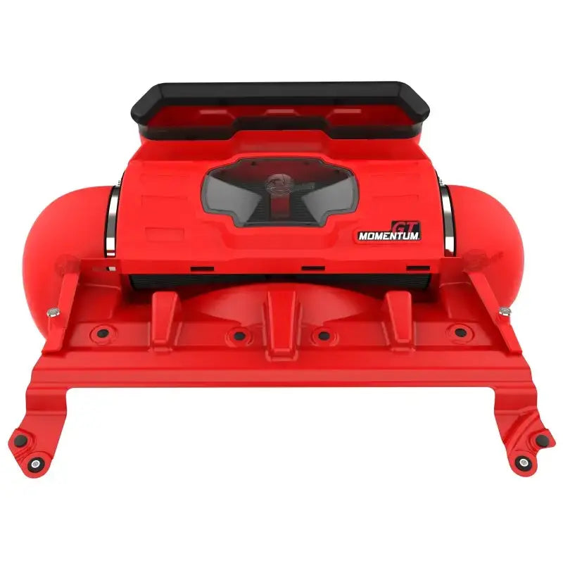 aFe Momentum GT Intake System for 21-23 Dodge RAM 1500 TRX V8-6.2L, featuring Pro 5R media, patented filter-to-housing interface, and heat-resistant XLPE construction in vibrant red.