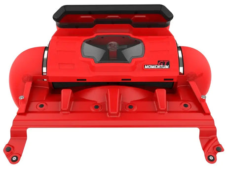 aFe Momentum GT Intake System for 21-23 Dodge RAM 1500 TRX V8-6.2L, featuring Pro 5R media, patented filter-to-housing interface, and heat-resistant XLPE construction in vibrant red.