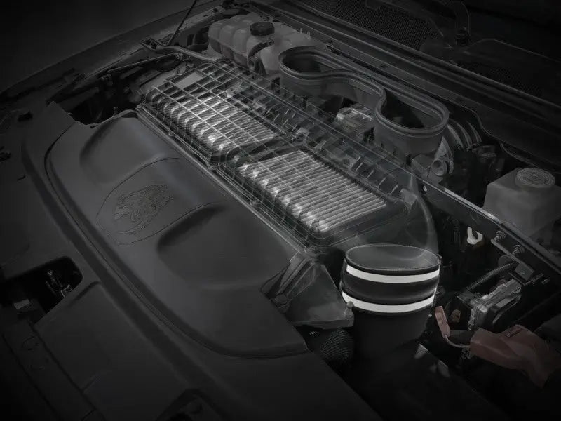 High-performance Ram 1500 TRX engine with super stock induction and pro dry filters