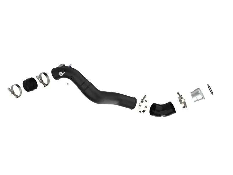 Black intake hose with clamps and connectors for Ford F-150 V6 cold charge pipe upgrade