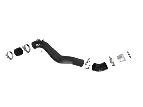 Black intake hose with clamps and connectors for Ford F-150 V6 cold charge pipe upgrade