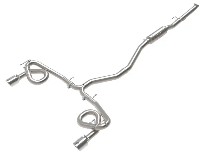 Stainless steel dual exhaust system with polished tips for Honda Civic cat-back upgrade