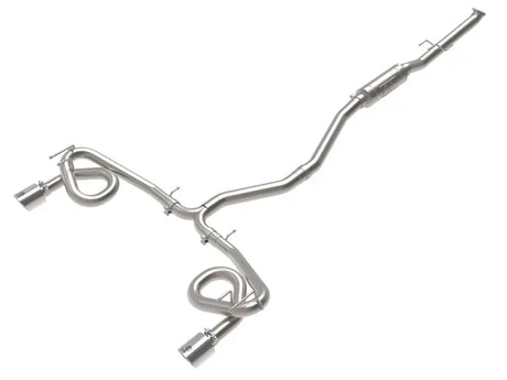 Stainless steel dual exhaust system with polished tips for Honda Civic cat-back upgrade