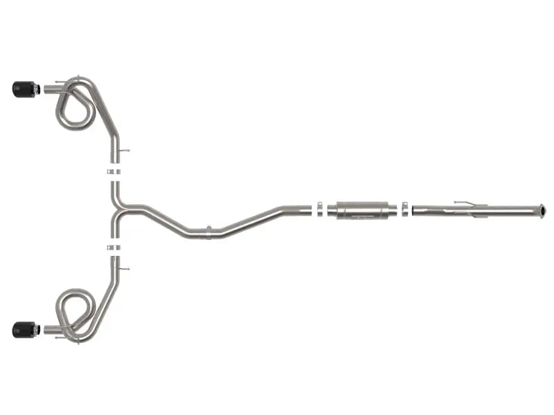 Stainless steel Honda Civic cat-back exhaust with black tips from aFe Takeda system