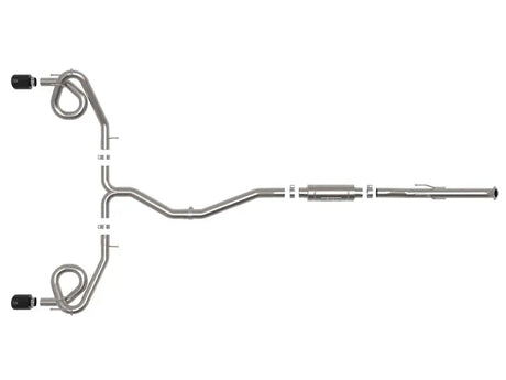 Stainless steel Honda Civic cat-back exhaust with black tips from aFe Takeda system