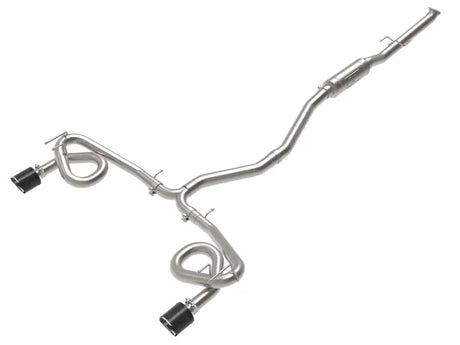 Stainless steel dual exhaust system for Honda Civic with cat-back exhaust w carbon tips