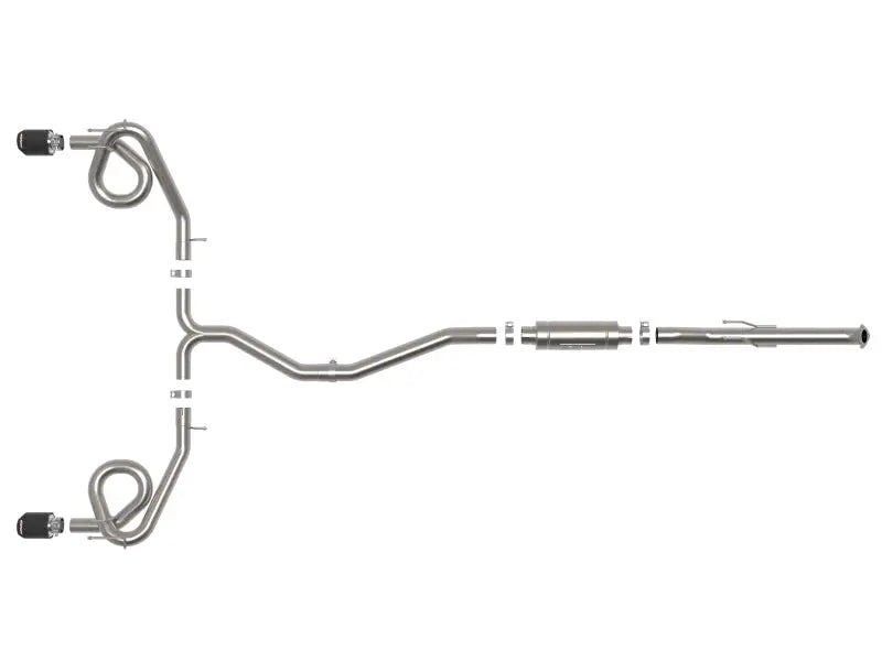 Stainless steel dual exhaust system upgrade for Honda Civic with cat-back exhaust w carbon tips