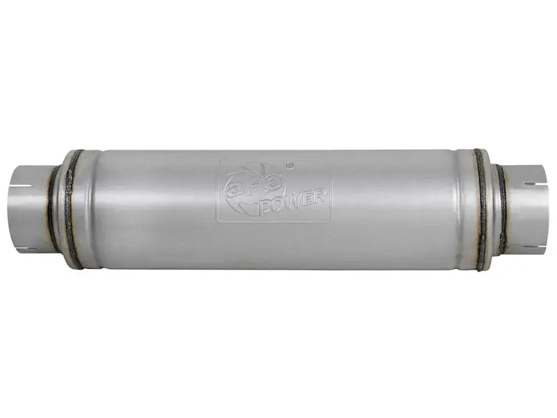 aFe ATLAS Aluminized Steel Muffler 5in Center/Center 24in L x 7in Diameter - Round Body - Truck & Automotive