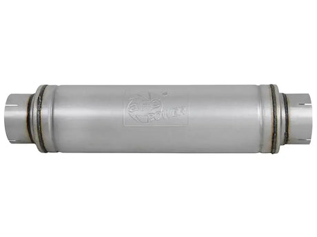 aFe ATLAS Aluminized Steel Muffler 5in Center/Center 24in L x 7in Diameter - Round Body - Truck & Automotive