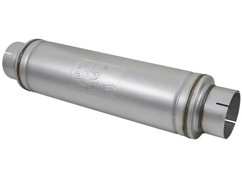 aFe ATLAS Aluminized Steel Muffler 5in Center/Center 24in L x 7in Diameter - Round Body - Truck & Automotive