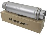aFe ATLAS Aluminized Steel Muffler 5in Center/Center 24in L x 7in Diameter - Round Body - Truck & Automotive