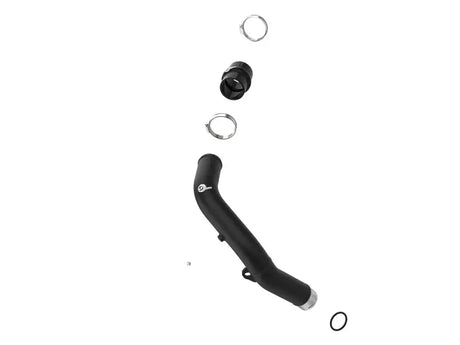 Black aFe BladeRunner hot charge pipe with clamps and connector for Subaru WRX