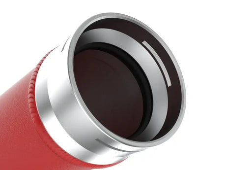 Red aFe BladeRunner hot charge pipe with silver coupling for Subaru WRX 22-23
