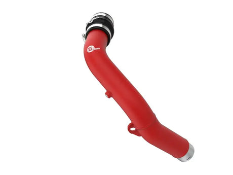 Red metal hot charge pipe for Subaru WRX from aFe BladeRunner series