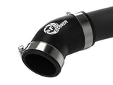 Black rubber elbow pipe with metal clamps on aFe BladeRunner hot charge pipe for Hyundai Elantra GT