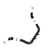 Black intake pipe with hose clamps for hot charge upgrade in Hyundai Elantra GT