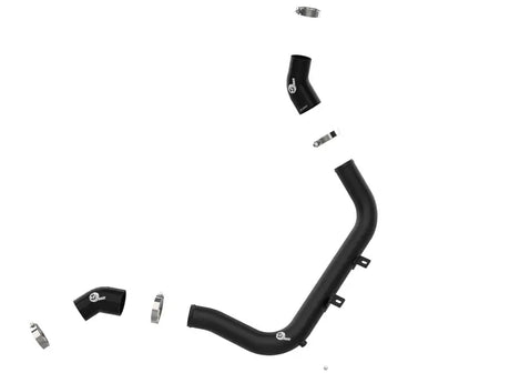 Black intake pipe with hose clamps for hot charge upgrade in Hyundai Elantra GT