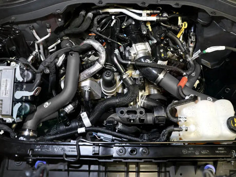 aFe Bladerunner 2-1/4 IN Aluminum Hot Charge Pipe Black 20-23 Ford Explorer/Explorer ST - Forced Induction
