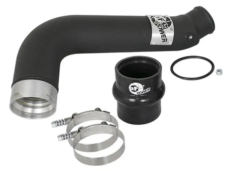 Black intercooler tube with clamps and fittings for afe bladerunner 3in Cold Side GM Diesel