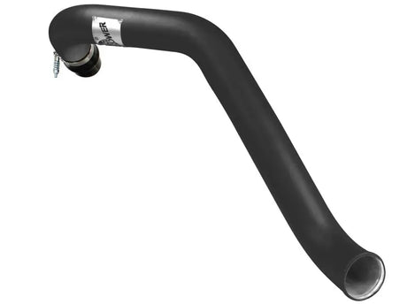 Black curved intake tube for afe bladerunner 3in intercooler enhancing air flow in GM Diesel