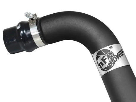 Black intake tube with metal clamps for afe bladerunner 3in intercooler hot side airflow
