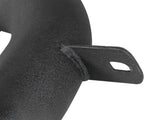 Black metal outlet tube with mounting bracket for Ford Diesel AFE Bladerunner Intercooler