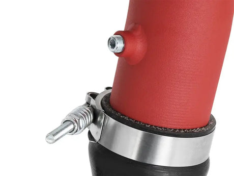 Red pipe with hose clamp for aFe Bladerunner Intercooler Tube kit on 2017 Honda Civic Type R